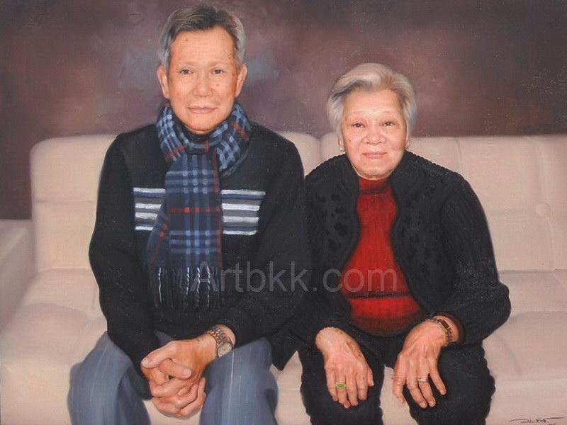 ภาพวาดบรรพบุรุษปู่ย่าตายายญาติผู้ใหญ่ที่เคารพรัก