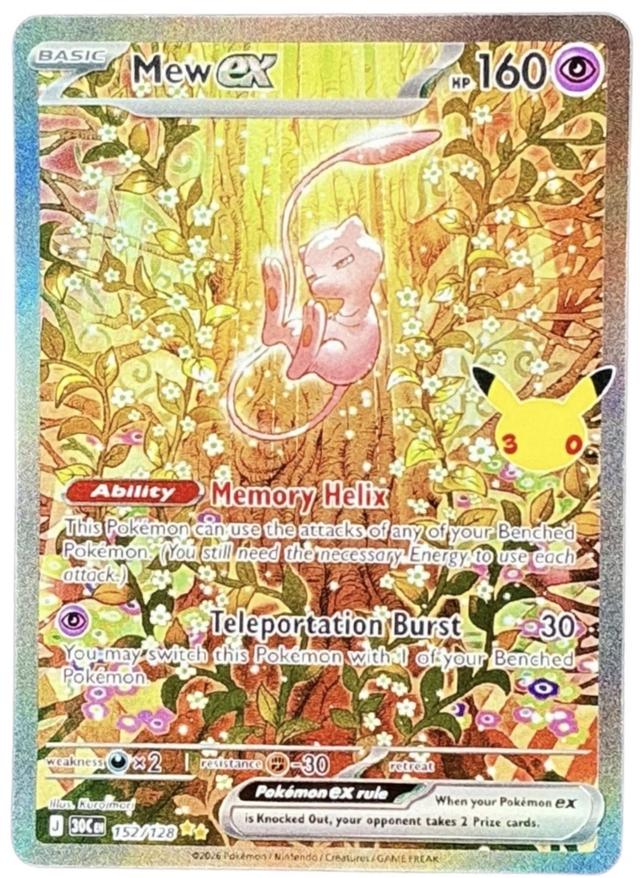 Mew ex SIR #152/128 จาก Pokémon 30th Celebration (ภาษาอังกฤษ