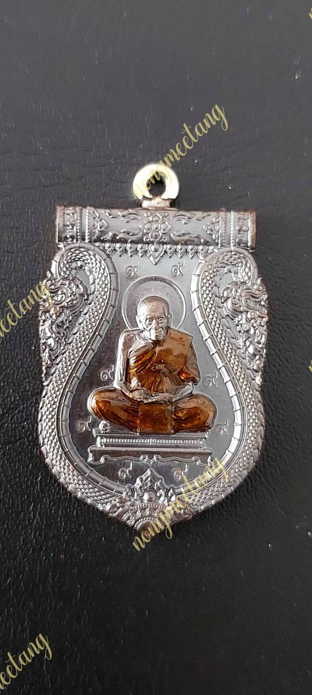เหรียญเสมาหัวตัดหวงเงินเชื่อมฉลองครบรอบอายุวัฒนะ ๑๐๖ปี ปี๒๕๖๗ รุ่น.บารมี No.๖๒ ตอกโค๊ช๙รอบเนื้อทองแดงรมดำลงยาจีวร สร้าง ๖๙