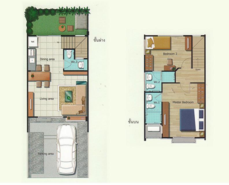 ปรับราคาลดพิเศษ!! ทาวน์โฮม 2 ชั้น โครงการ Villaggio Bangna ใกล้ ABAC บางนา เนื้อที่ 31.8 ตร.วา 2 ห้องนอน 3 ห้องน้ำ หลังมุม 6