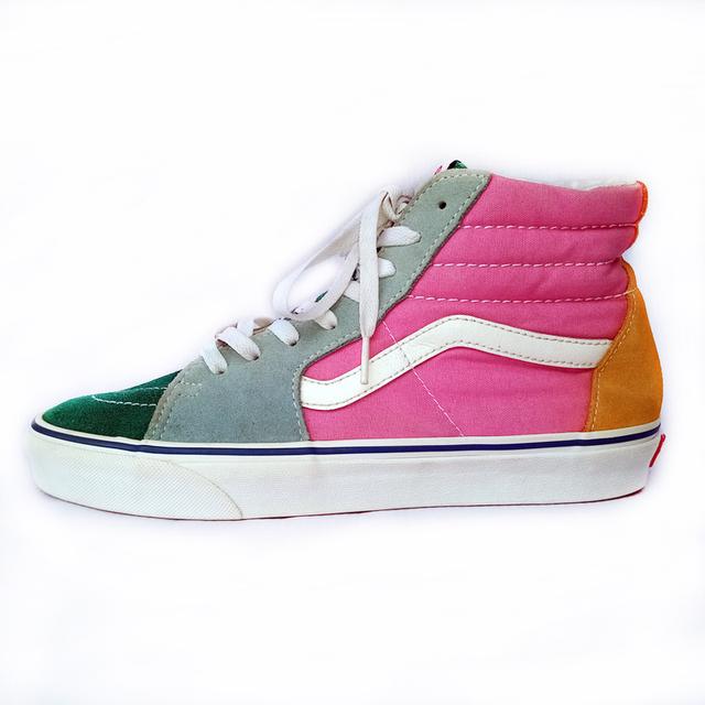 VANS ผ้าใบหุ้มข้อมือสอง สีชมพู เขียว เหลือง สภาพเหมือนใหม่ ส่งฟรี! เก็บปลายทาง 2