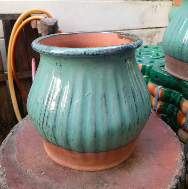 โถพลูเขียวไข่กา ลายมะเฟือง ใบใหญ่ โถใบชะพลูโบราณ 4