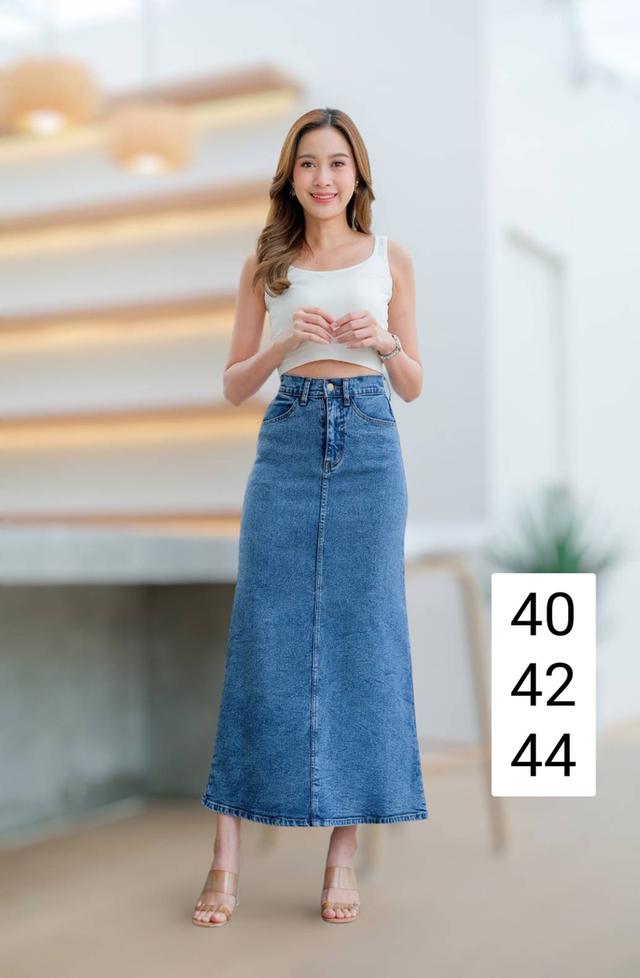 กระโปรงยีนส์ยืดยา 37" ผ้ายืด ราคา 350.-