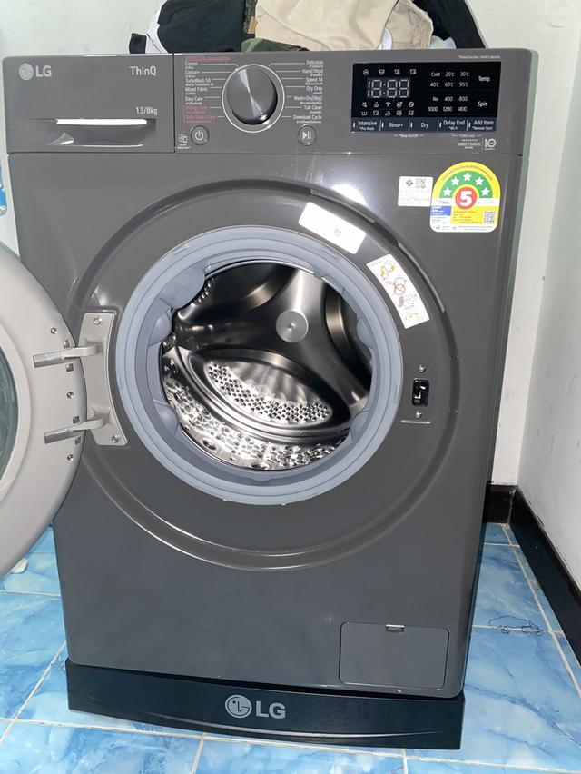  เครื่องซักอบผ้าฝาหน้า LG FV1413H4M 13/8 กก. 1400RPM อินเวอร์เตอร์ สีดำ 2