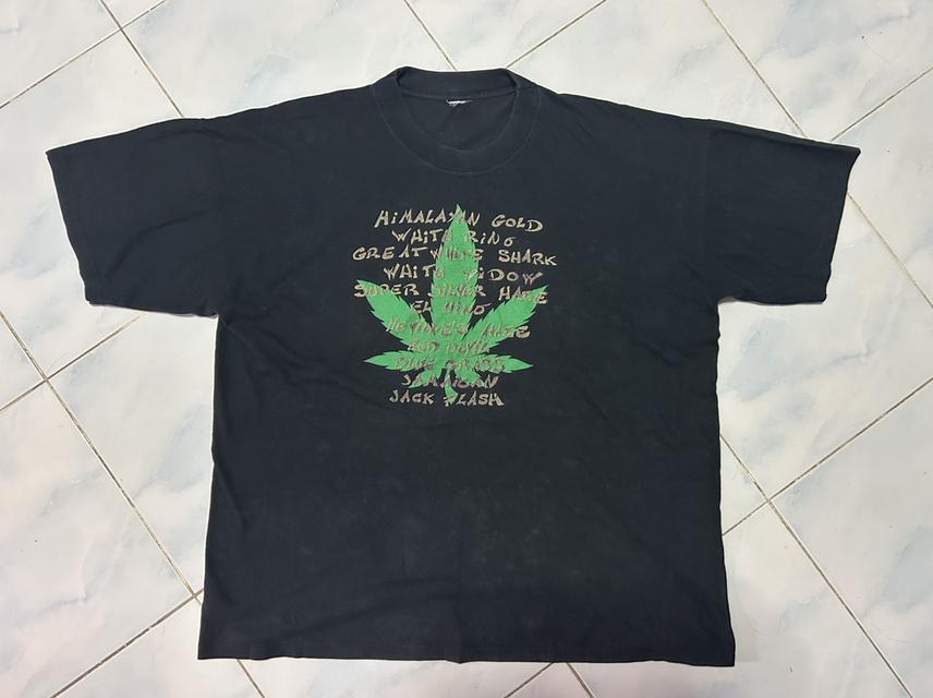 🌵 Vintage 90s Cannabis Strains Tee | ไซส์ใหญ่ อก 25 | แขนเดี่ยว-ชายเดี่ยว 🌵