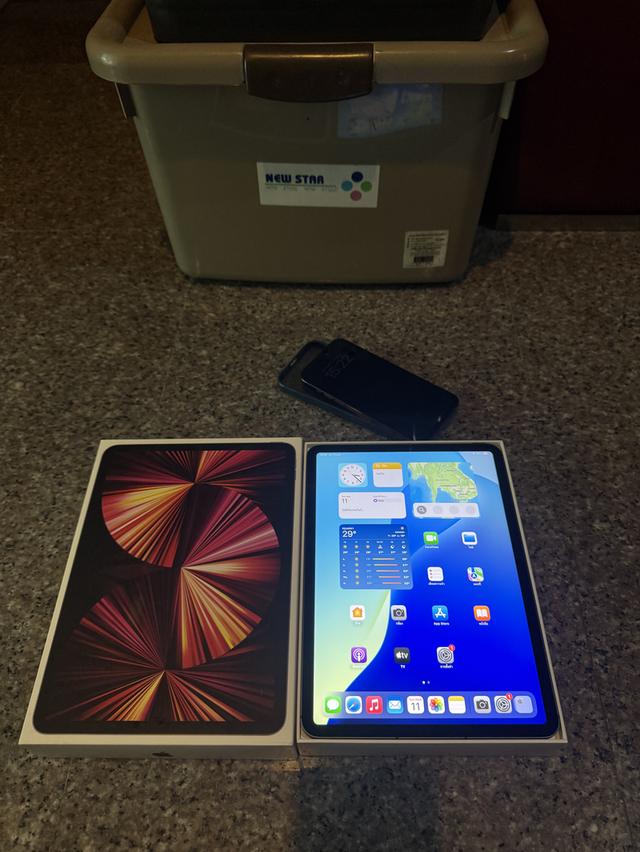 ขายๆๆๆถูกๆๆiPadPro11นิ้ว M1 สีSpace Gray 256กิ๊กWifi Celluer ใส่ซิมได้ มีกล่องอีมี่ตรงคับใช้งานดีทุกๆฟังชั่นสูนTrueทุกๆฟังชั่นรีสโตได้ตลอดไม่มีติดไอคร