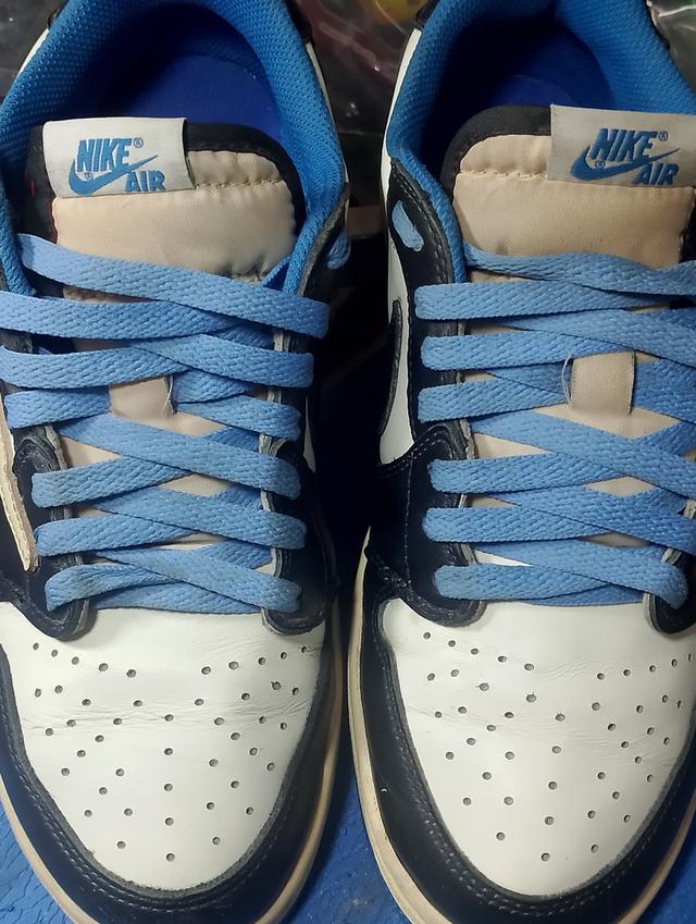 Air Jordan 1 low มือ2 สภาพ95+ สีขาว น้ำเงิน ดำ รูปที่ 8