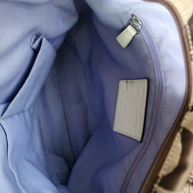 Coach Crossbody Signature Leather C Logo Strap Silver Beige Brown Bag 4