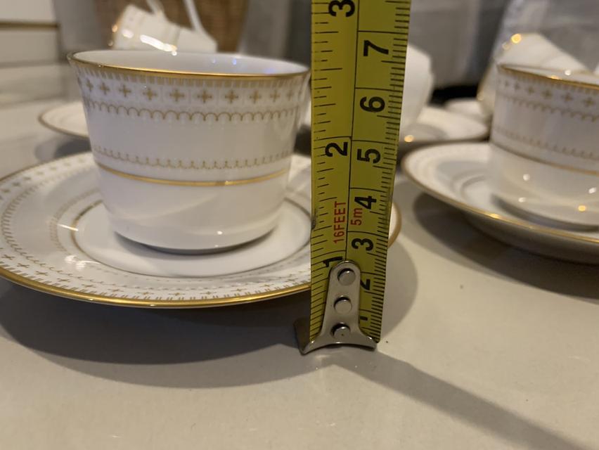 ชุด แก้วกาแฟ แก้วชานอริตาเกะงานสวยเนื้อขาวขอบทองเป็นงานใหม่ไม่ผ่านการใช้งานขนาดเอสเปรสโซ่ ชุดละ 150 บาท 6