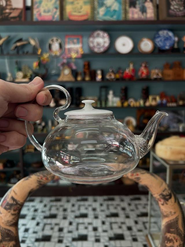 กาน้ำชาแก้วเป่า งานแก้เป่าอย่างบาง สภาพไม่ผ่านการใช่ 2