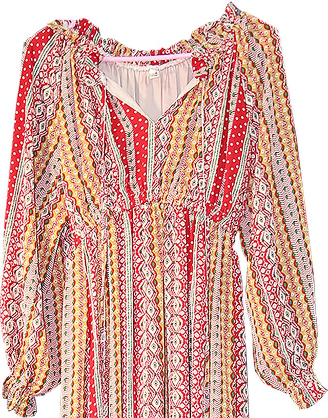 เดรสแม็กซี่ลายทางโบฮีเมียน เดรส Maxi Bohemian Stripe @SP041 6