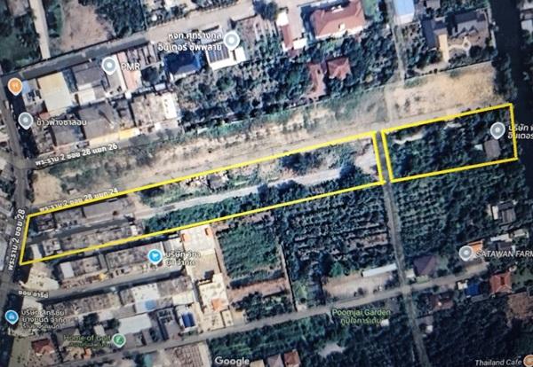 ขายที่ดิน ถนนพระราม2 ซอย28 แยก22 เขตจอมทอง กทม. พร้อมสิ่งปลูกสร้าง เป็นพื้นที่สีส้ม ขนาด 8 ไร่ 1 งาน 85 ตร.ว. โทร. 0814018666 1