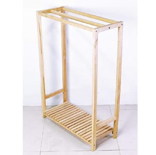ราวตากผ้าไม้สนนอก ตากได้เยอะรับน้ำหนักได้ดี