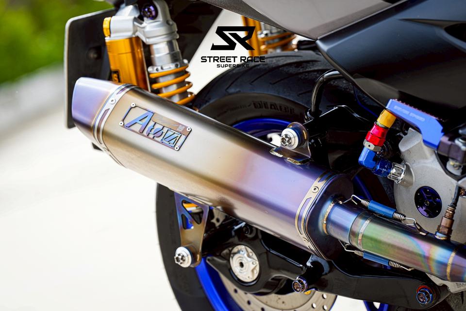 2021 Yamaha xmax 2021 เทาล้อน้ำเงิน โช๊ค ohlins + ท่อ atom titanium ของแต่งเบิกใหม่ทั้งคัน
