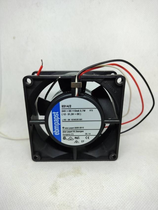 8314 EBM-PAPST DC Axial Fan, 24 V, Square, 80 mm, 32 mm