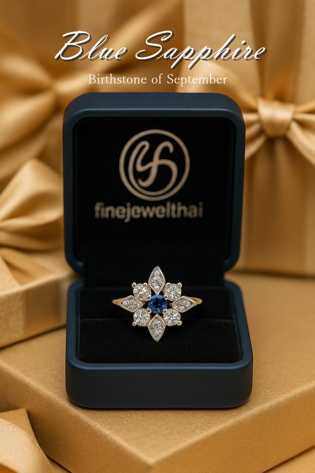 Finejewelthai แหวนไพลิน พลอยแท้ พร้อมใบรับรอง R1293bl