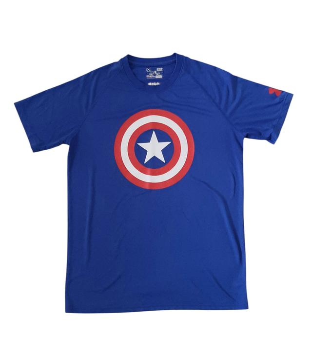 เสื้อยืดออกกำลังกายมือสอง under armour x marvel captain america รูปย่อยที่ 3