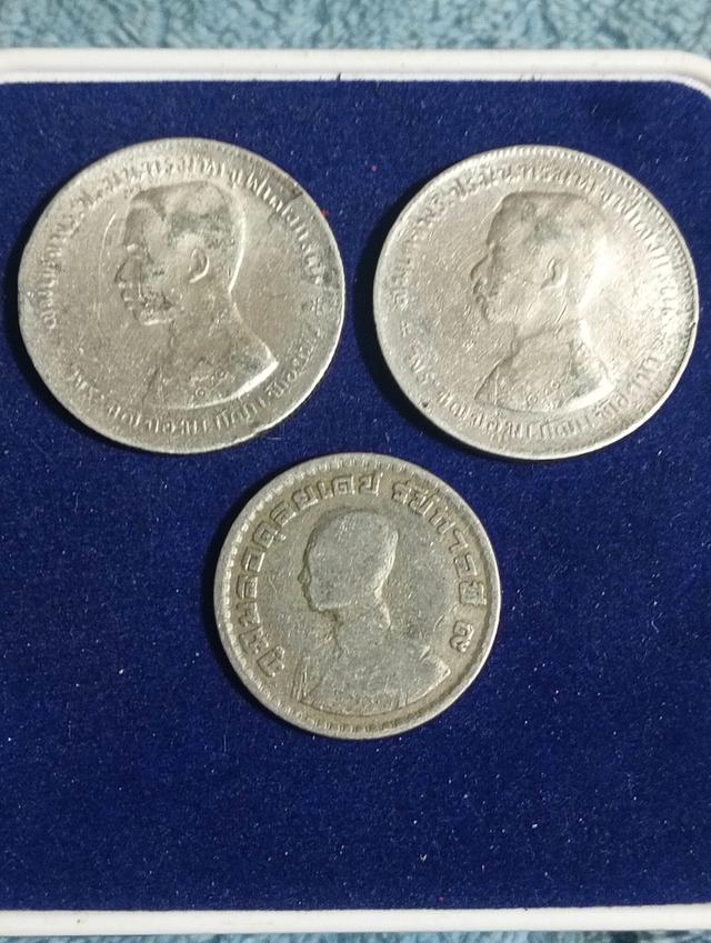 เหรียญกษาปณ์เงิน 1บาท พระบรมรูปร.5 รศ 124(ทั้ง3เหรียญ) 1