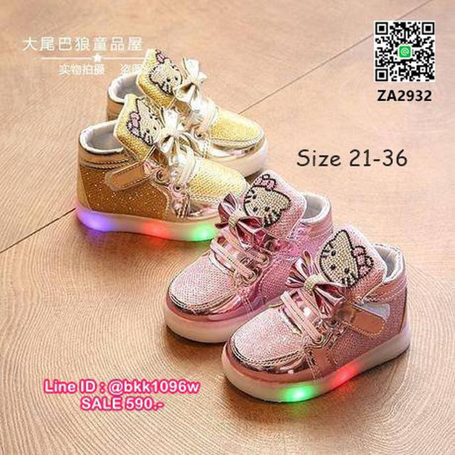 รองเท้าผ้าใบเด็กมีไฟ ไซส์ 21-36 ผ้าใบวิ้งๆ มีไฟวิบวับ 1