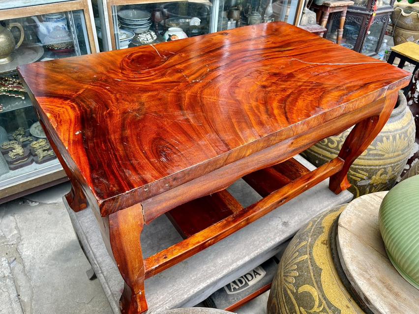 โต๊ะไม้ประดู่แผ่นเดียว โต๊ะไม้ประดู่ ขนาดยาว90ซม โต๊ะรับรองไม้ประดู่