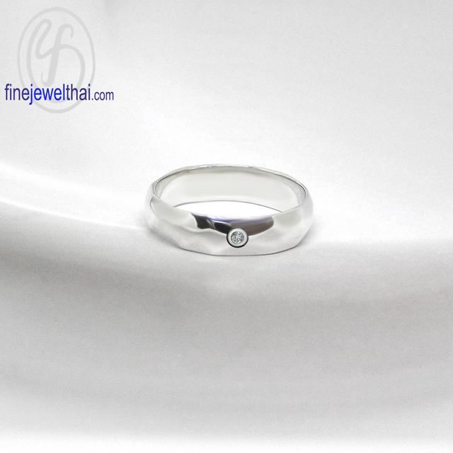FineJewelThai | แหวนคู่ เงินแท้ แหวนเพชรแท้ แหวนแต่งงาน R1296_7di รูปย่อยที่ 2