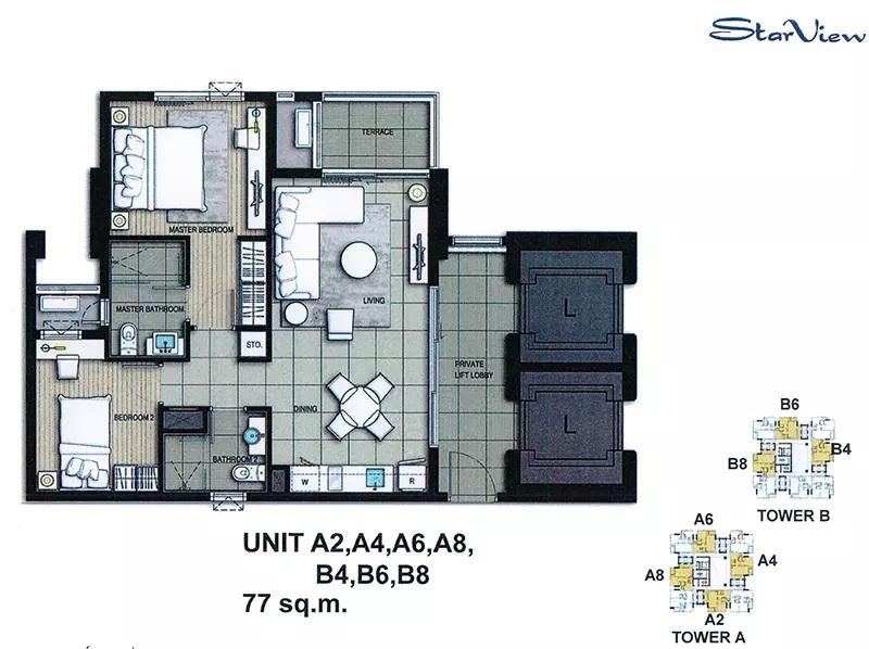 ขาย คอนโด StarView(สตาร์วิว) พระราม 3 ชั้น 37 ขนาด 77.8 ตร.ม. วิวแม่น้ำเจ้าพระยา 11
