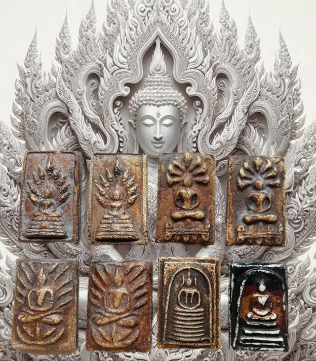 พระกรุเก่าคละพิมพ์ 8 องค์ 500 ต่างเถรจารย์ แบ่งปันบูชา ชุดที่ 8