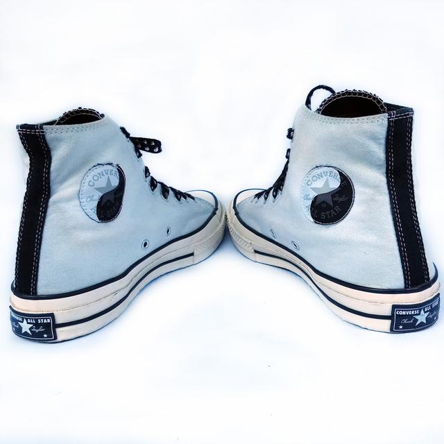 CONVERSE ผ้าใบหุ้มข้อมือสอง สีขาว-ดำ หยินหยาง สภาพเหมือนใหม่ จัดส่งฟรี!!!เก็บปลายทาง 7