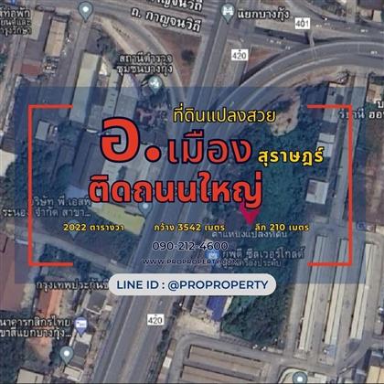 ขายที่ดินสุราษฎร์ธานี อ.เมือง ติดถนนใหญ่ ติดบิ๊กซี 5 ไร่เศษ 1