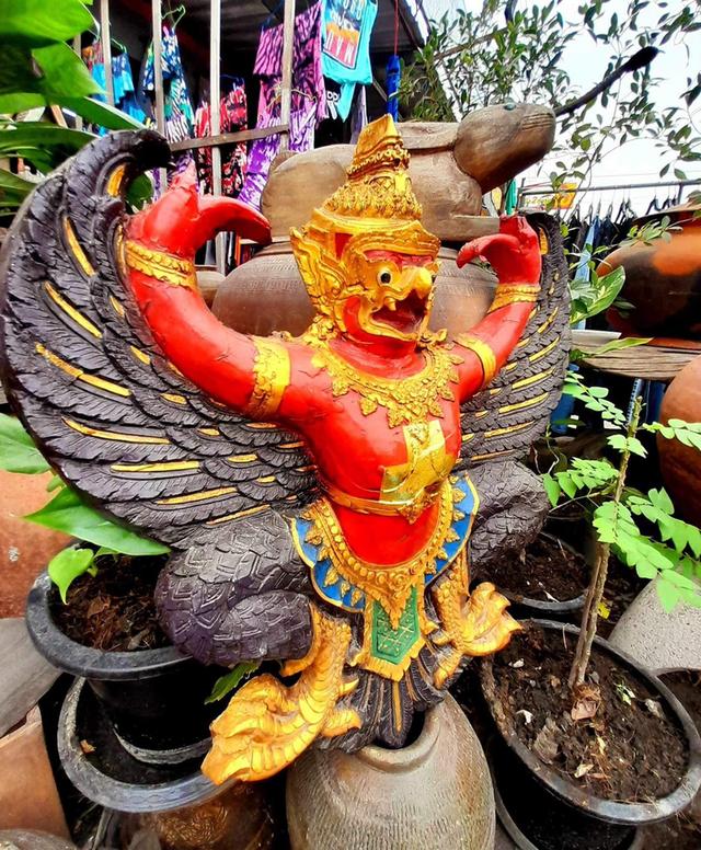 พญาครุฑแขวนผนัง พิมพ์หน้าดุ หน้ายักษ์ ขนาด65ซม ครุฑใหญ่ 4