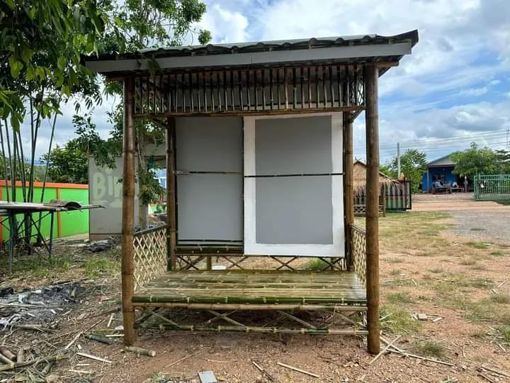 บ้านน็อคดาวน์ งานไม้ไผ่ทำเองครับ