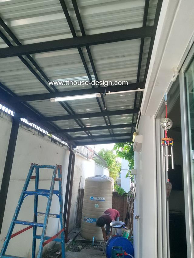 รับเหมาต่อเติม โครงหลังคา กันสาด ห้องครัว เทพื้น ปูกระเบื้อง Line dddesign23 11