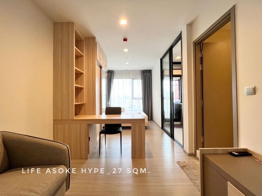 ให้เช่า คอนโด ห้องสตูดิโอ 1 นอน แยกครัว ชั้นสูง Life Asoke Hype : ไลฟ์ อโศก ไฮป์ 27 ตรม. ส่วนกลางดีมาก ใกล้MRT พระราม9 แ