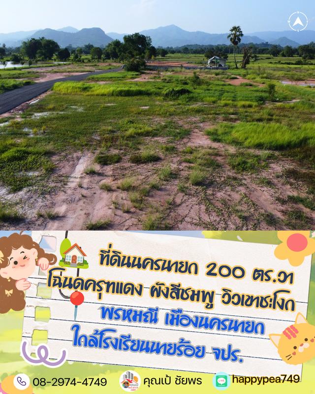 ⛳ ที่ดินวิวเขา ผังสีชมพู ต.พรหมณี อ.เมืองนครนายก โฉนดครุฑแดง เริ่มต้น 200 ตร.วา (ฟรีค่าโอน!) 6