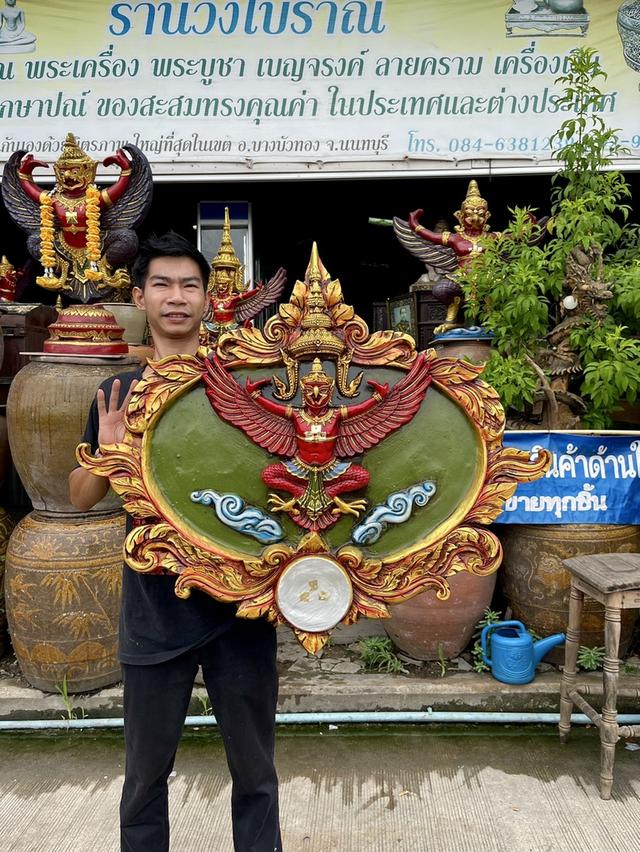พญาครุฑ แขวนผนัง ซุ้มพญาครุฑ พญาครุฑองค์ใหญ่ ขนาด1เมตร