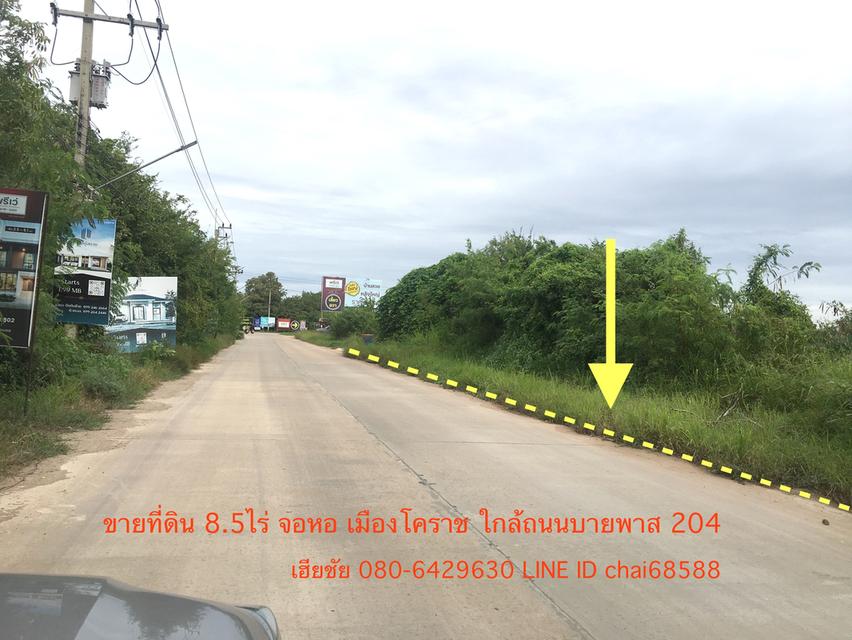ขายที่ดินจอหอ บายพาส(204) เนื้อที่ 8.5ไร่ หน้า 55เมตร ทำเลโกดัง/คลังสินค้า หรือ บ้านจัดสรร ถนนกว้าง ห่างบายพาส 204 ประมาณ 200เมตร ทำเลดี 1