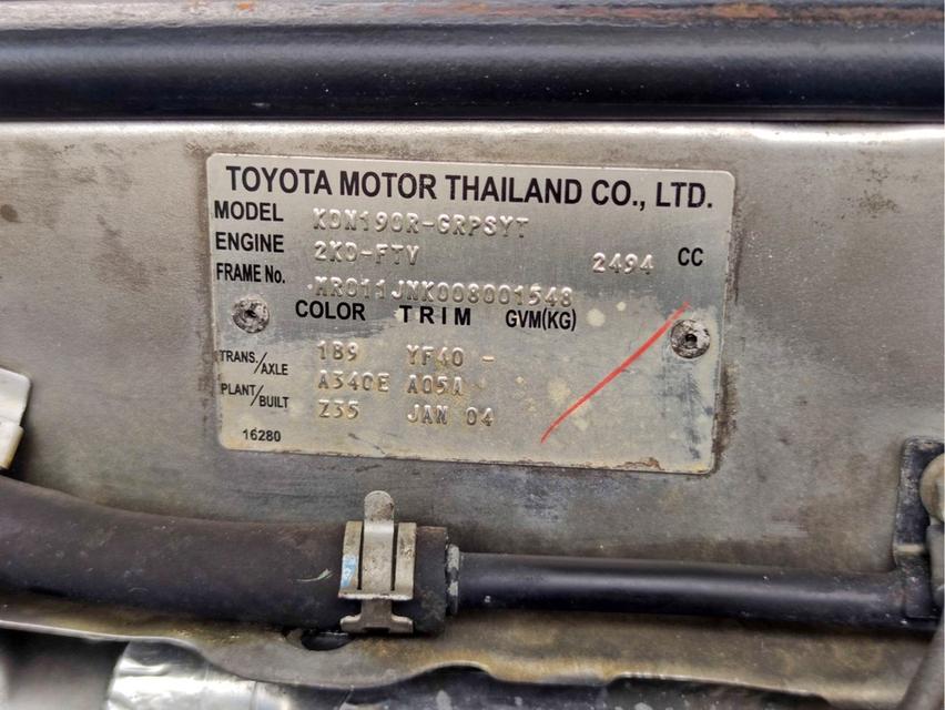 รหัสรถ CAT4621 2004 Toyota Hilux Sportrider 2.5 D4D โฉมสุดท้าย 17