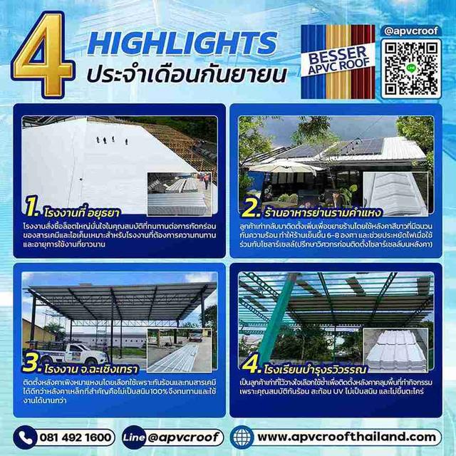 สรุป 4 ไฮไลท์งานติดตั้งหลังคา APVC BESSER ประจำเดือนกันยายน! 