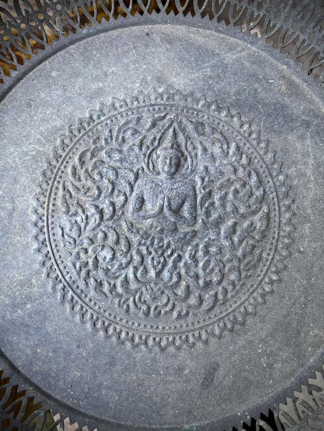 พานทองเหลืองโบราณ ลายเทพนม พานโตกทองเหลืองโบราณ ขนาด12นิ้ว ลายฉลุ