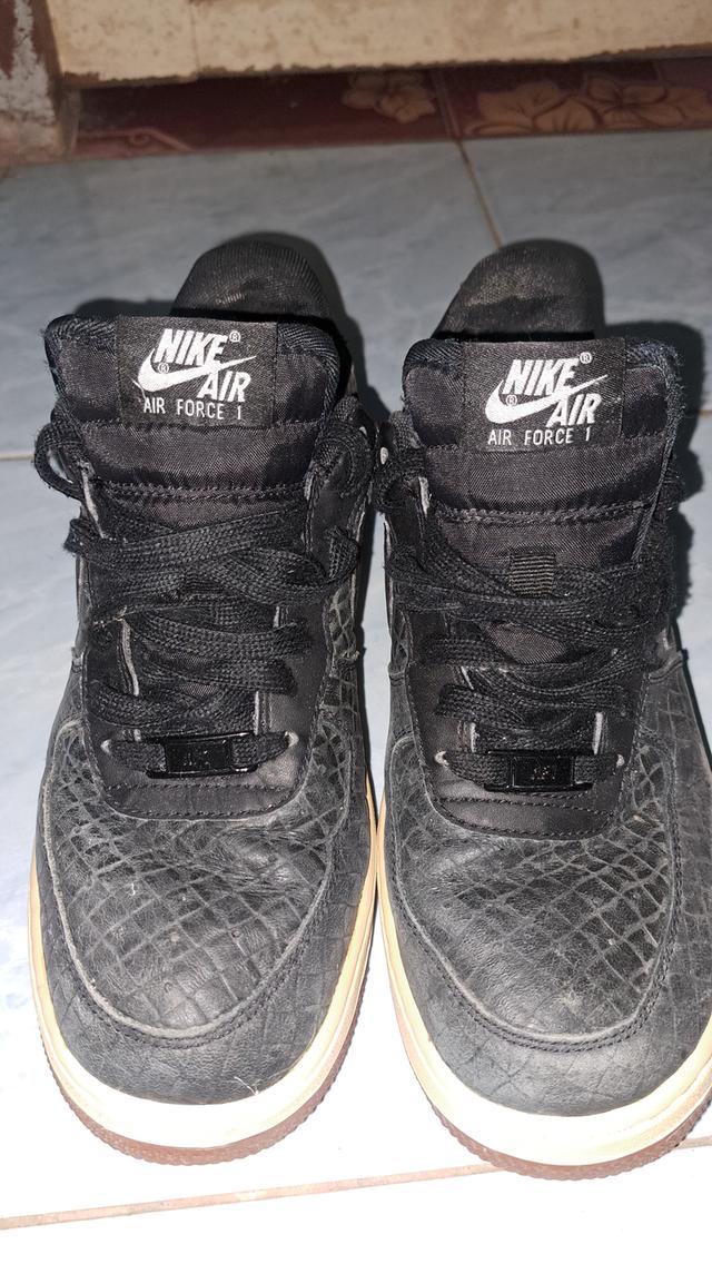 Nike Air Force 1 Lows Premium Black/Grey Croc Gum Sneakers size US 8.5