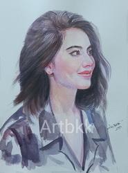 ภาพวาดสีน้ำคนเหมือนเป็นของขวัญให้แฟน