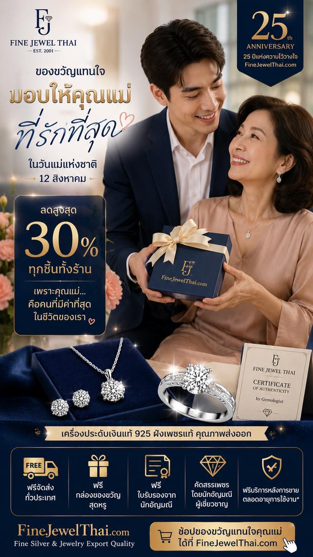 FineJewelThai | ชุดเครื่องประดับแท้ ของขวัญวันแม่ ต่างหูมุกแท้ พลอยแท้ เสริมมงคล
