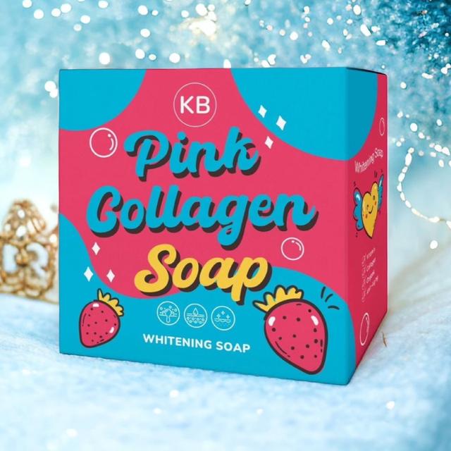 KB Soap สบู่ แม่กิ๊ฟ & พ่อบีส สบู่ พิงค์คอลลาเจน ล้างหน้า ล้างเครื่องสำอาง 70g. 2