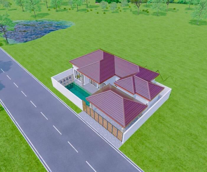 Land worth investing in, suitable for a private golf driving range and has 1 house/pool to build and sell for profit. 1
