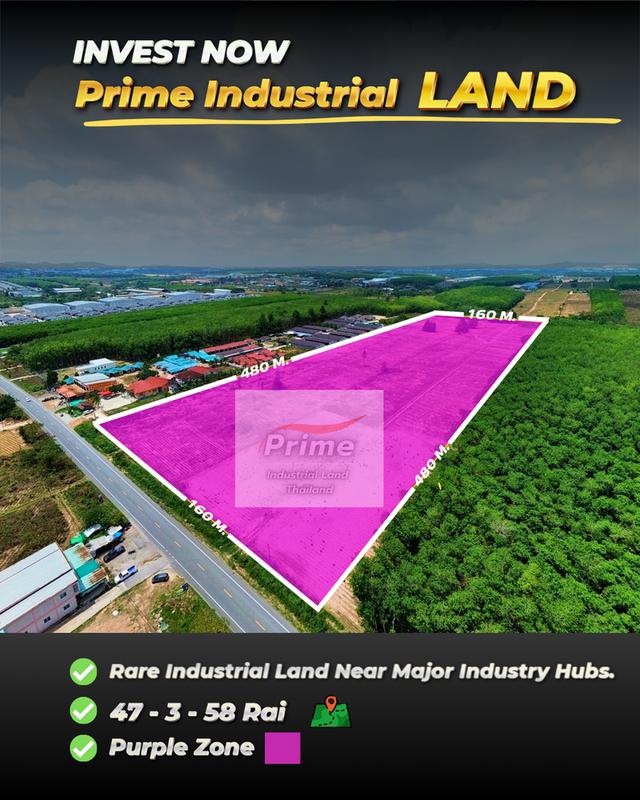ขายที่ดิน 48 ไร่ ผังม่วงลาย ถมแล้ว ใกล้ BYD / WHA36 เขต EEC ทำโรงงานได้ 4