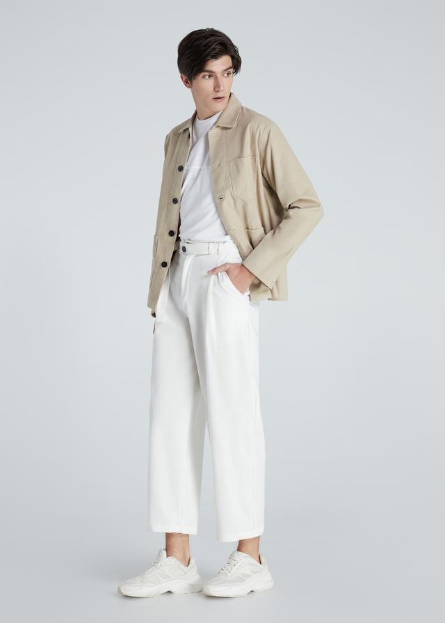 กางเกง ทรงลุงสีครีมและสีขาว รูปที่ 6