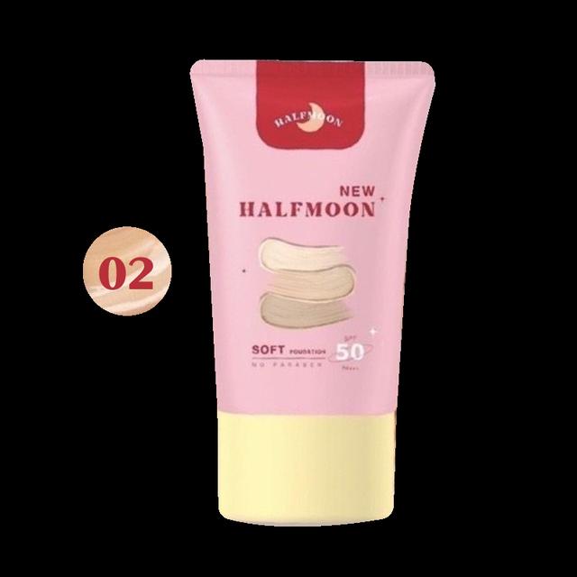  Halfmoon กันแดดฮาฟมูน รองพื้นฮาฟมูน รองพื้นหน้าเงา SPF50 PA+++ 02 ปกปิด บางเบา 15ml.