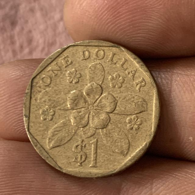 เหรียญ 1 ดอลลาร์สิงหโปร์ ร.ศ 1995 รับประกันเหรียญ