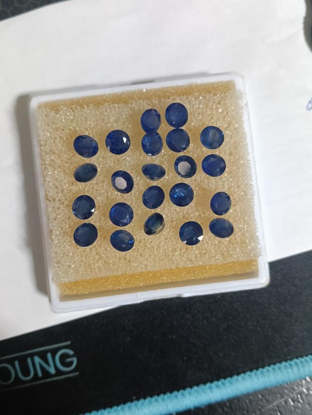 พลอย blue sapphire สีน้ำเงิน ขนาด5มม. 22เม็ด รูปที่ 2