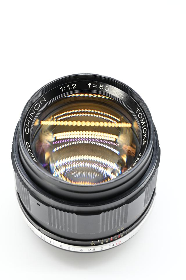 เลนส์มือหมุน Tomioka japan auto chinon 55mm f1.2.M42(rare) 6